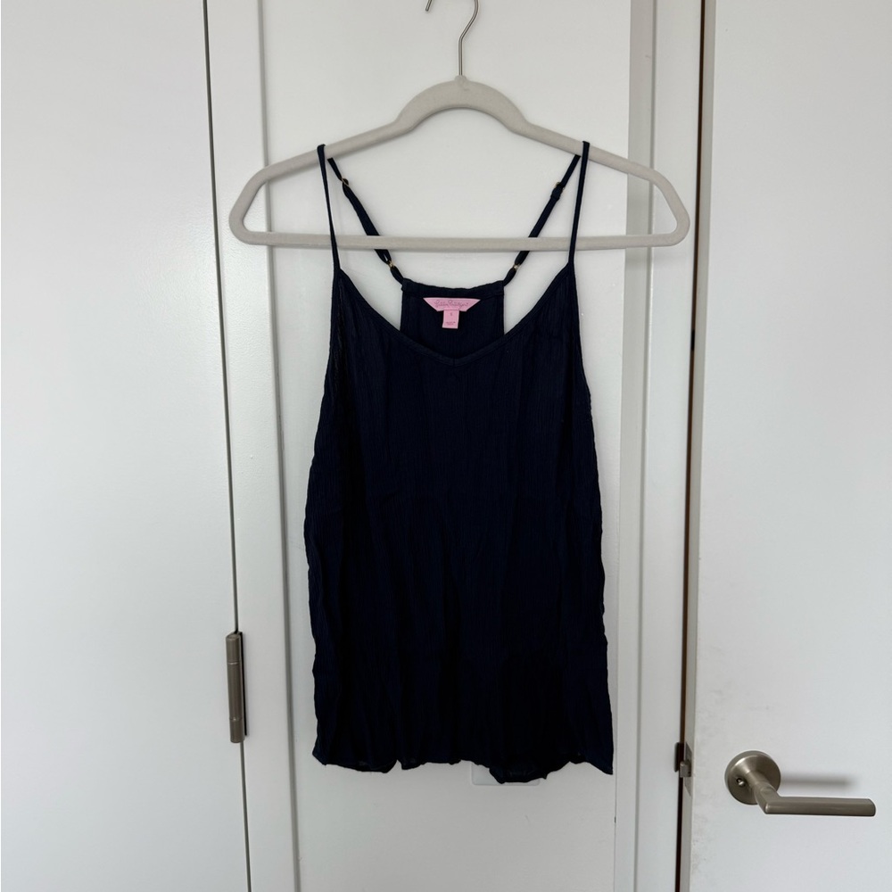 Lilly Pulitzer True Navy Dusk Top Size S 100% Rayon